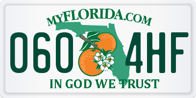 FL license plate 0604HF