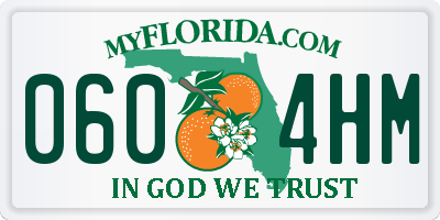 FL license plate 0604HM