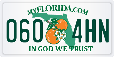 FL license plate 0604HN