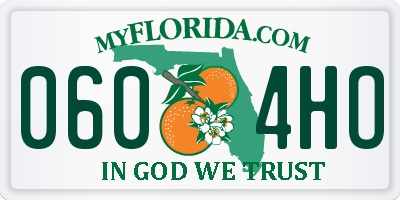 FL license plate 0604HO