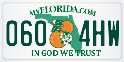 FL license plate 0604HW
