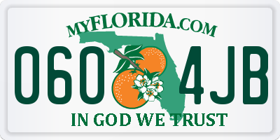 FL license plate 0604JB