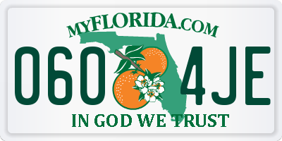 FL license plate 0604JE