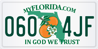 FL license plate 0604JF