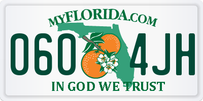 FL license plate 0604JH