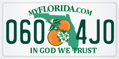 FL license plate 0604JO