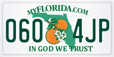 FL license plate 0604JP
