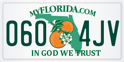 FL license plate 0604JV