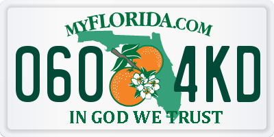 FL license plate 0604KD