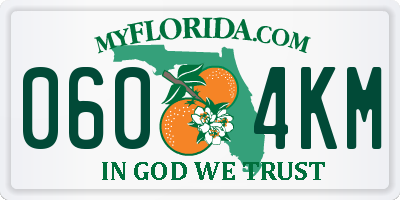 FL license plate 0604KM