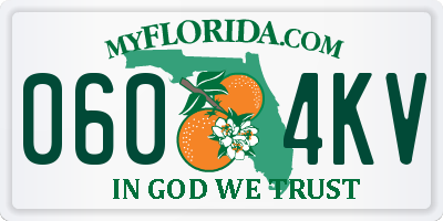 FL license plate 0604KV
