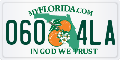 FL license plate 0604LA