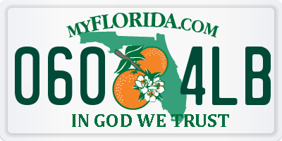 FL license plate 0604LB