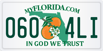 FL license plate 0604LI