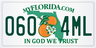 FL license plate 0604ML