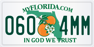 FL license plate 0604MM