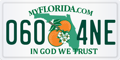 FL license plate 0604NE