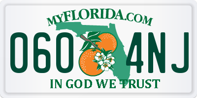 FL license plate 0604NJ