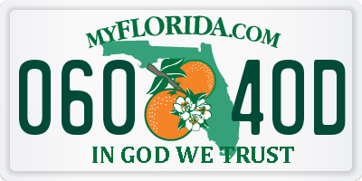 FL license plate 0604OD