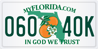 FL license plate 0604OK
