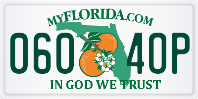 FL license plate 0604OP