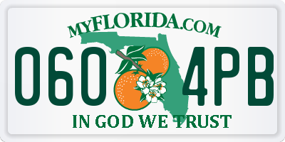 FL license plate 0604PB