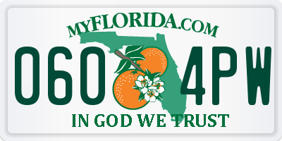 FL license plate 0604PW