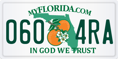 FL license plate 0604RA