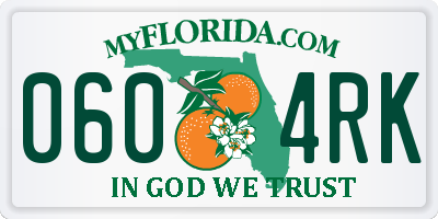 FL license plate 0604RK