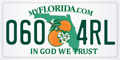 FL license plate 0604RL