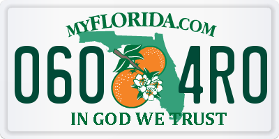 FL license plate 0604RO