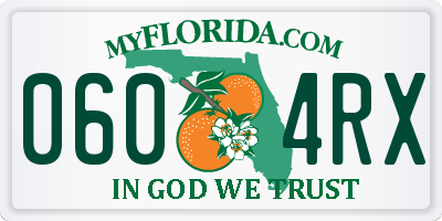 FL license plate 0604RX