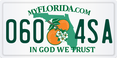 FL license plate 0604SA