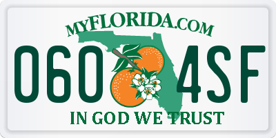 FL license plate 0604SF