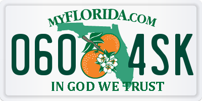 FL license plate 0604SK