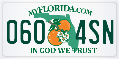 FL license plate 0604SN
