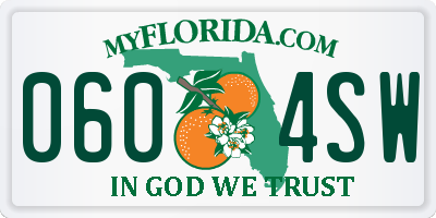 FL license plate 0604SW