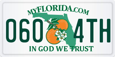 FL license plate 0604TH