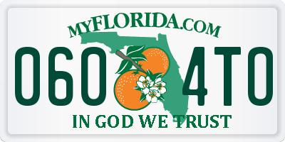 FL license plate 0604TO