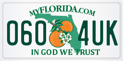 FL license plate 0604UK
