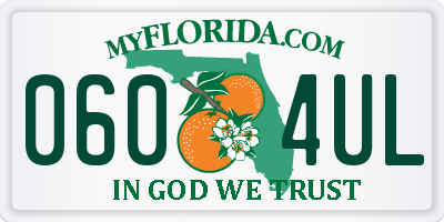 FL license plate 0604UL