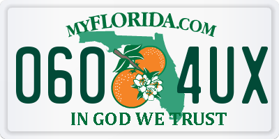 FL license plate 0604UX