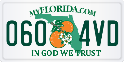 FL license plate 0604VD