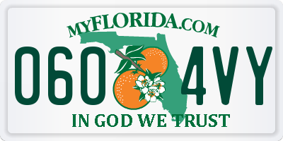 FL license plate 0604VY