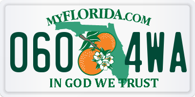 FL license plate 0604WA