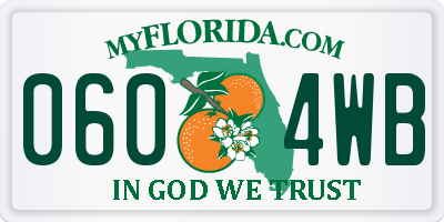 FL license plate 0604WB