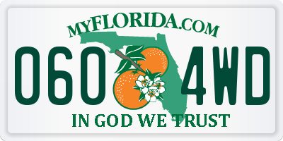 FL license plate 0604WD