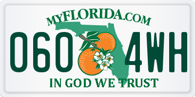FL license plate 0604WH