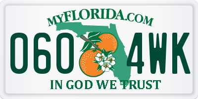 FL license plate 0604WK