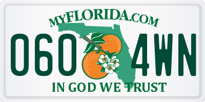 FL license plate 0604WN